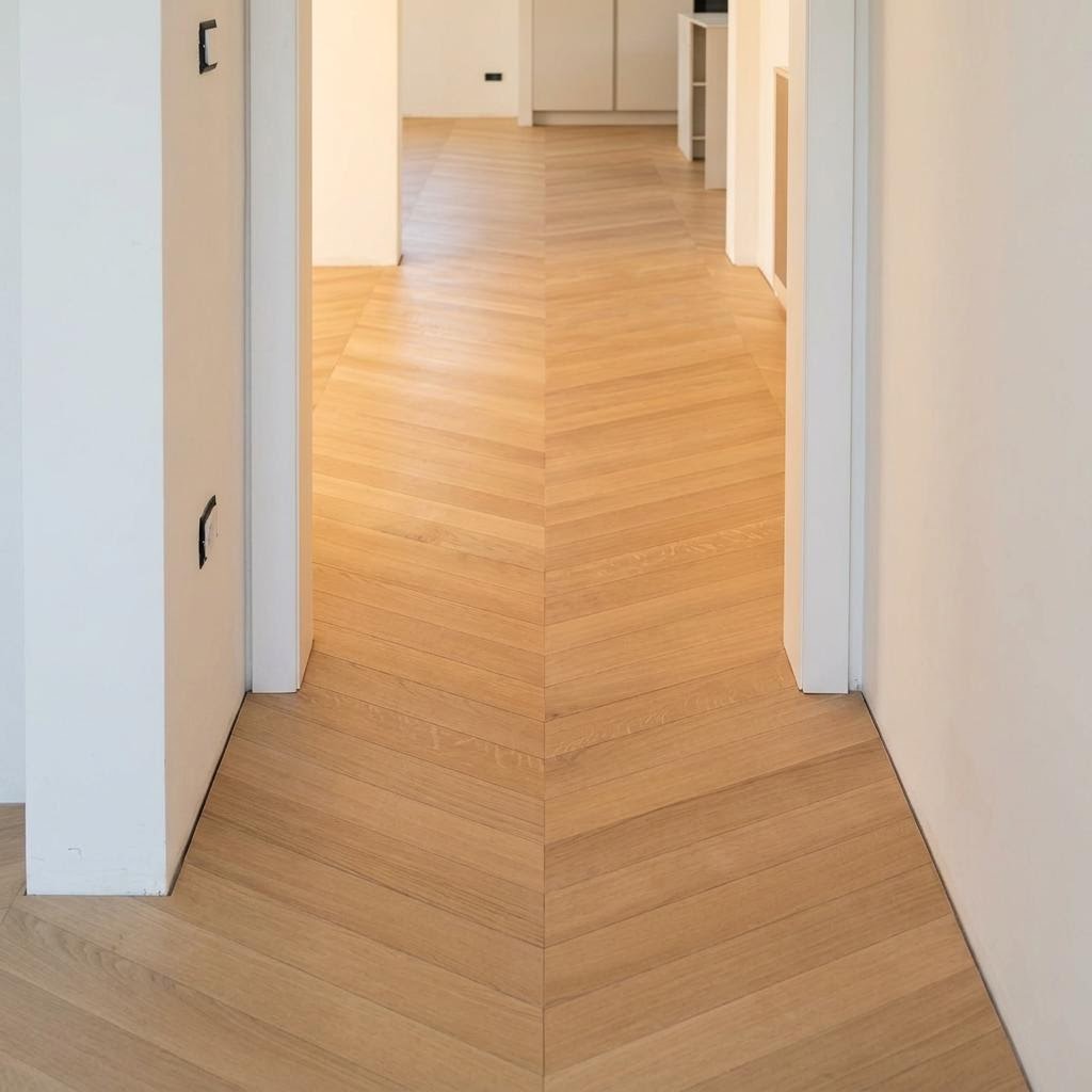 Parquet a spina di pesce — lavorazione Impresa Edile Belzaino